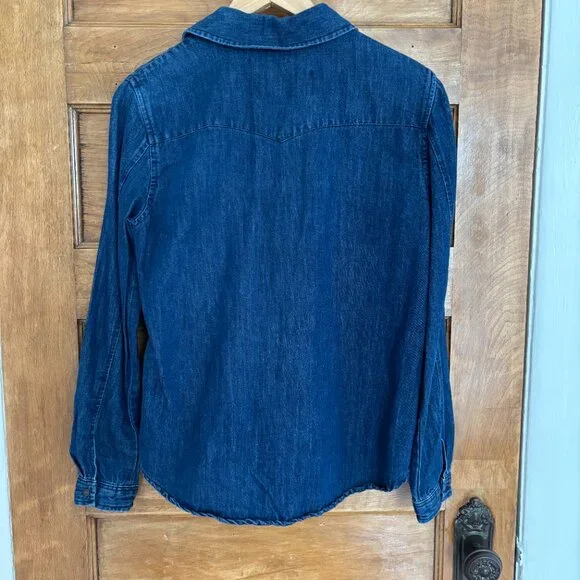 Zara Woman Denim/Jean Snap Shirt - S - Picture 5 of 6